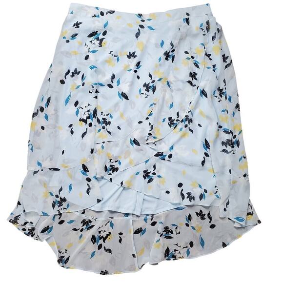 Lane Bryant Baby Blue Floral Ruffle Hem Midi Skirt Size 18/20 NWT Whimsical - Picture 5 of 9